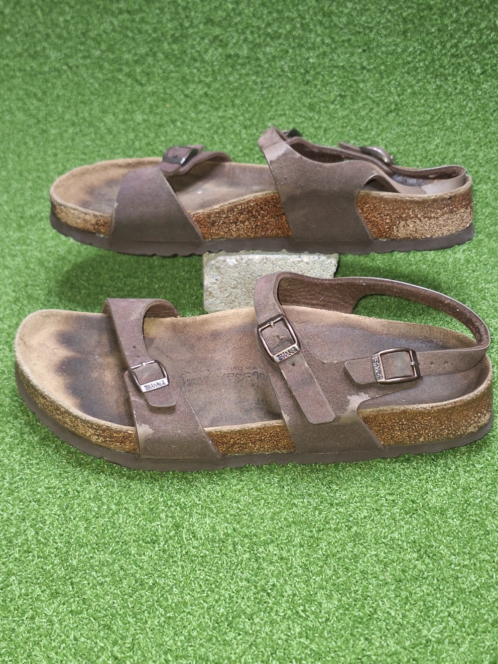 Birki’s Birkenstock Brown Leather Strappy Buckle Sandals Women's Size 41 US 10